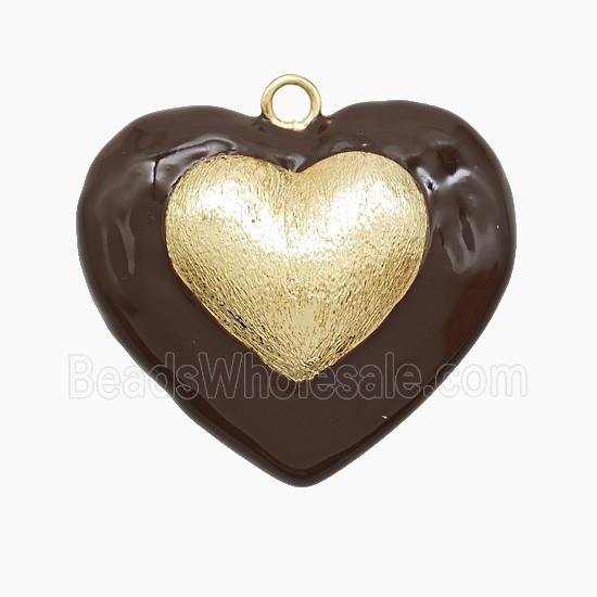 Enamel Copper Pendant, Gold Plated