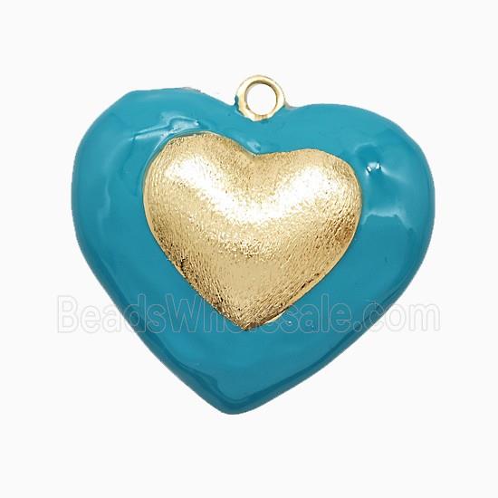 Enamel Copper Pendant, Gold Plated