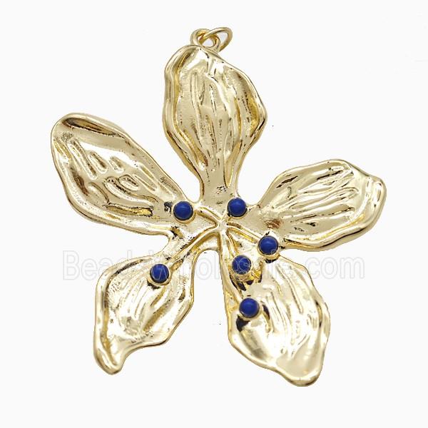 Enamel Copper Pendant, Gold Plated
