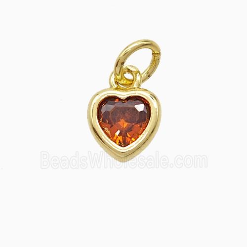 Copper Pendant Pave Zircon, Gold Plated