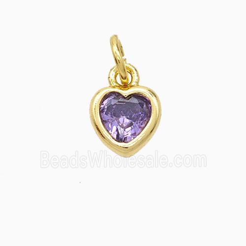 Copper Pendant Pave Zircon, Gold Plated