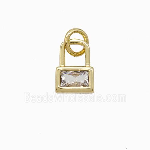 Copper Pendant Pave Zircon, Gold Plated