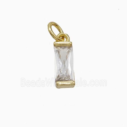 Copper Pendant Pave Zircon, Gold Plated