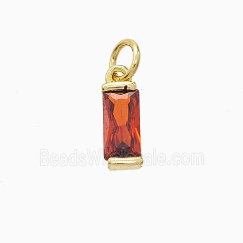 Copper Pendant Pave Zircon, Gold Plated