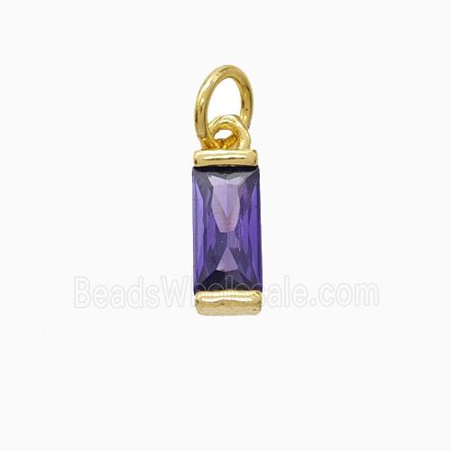 Copper Pendant Pave Zircon, Gold Plated