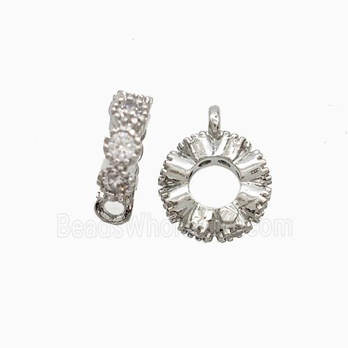 Copper Pendant Pave Zircon, Gold Plated