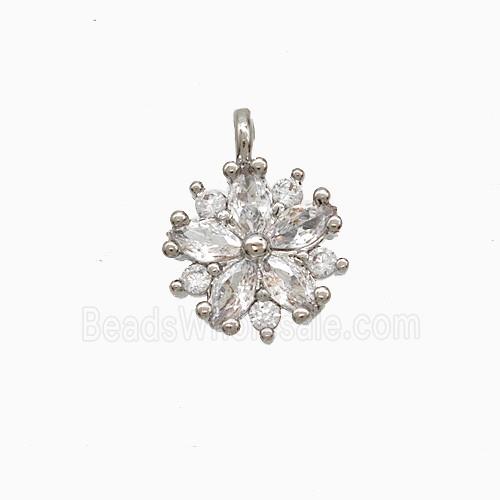 Copper Pendant Pave Zircon, Gold Plated