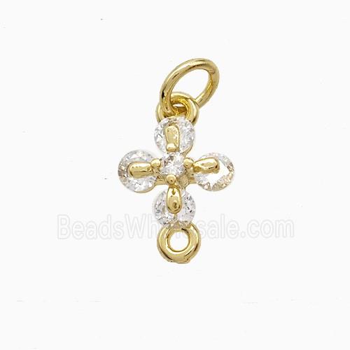 Copper Pendant Pave Zircon, Gold Plated
