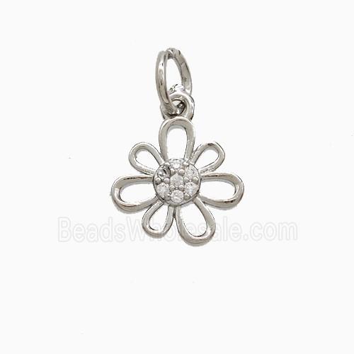 Copper Pendant Pave Zircon, Gold Plated