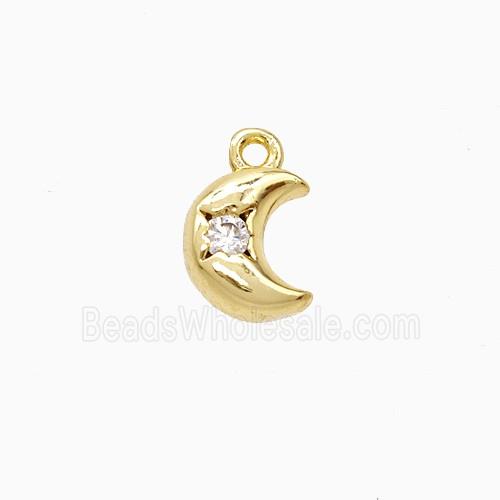 Copper Pendant Pave Zircon, Gold Plated