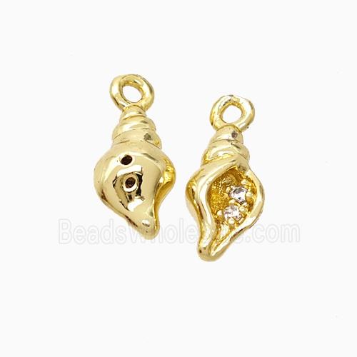 Copper Pendant Pave Zircon, Gold Plated