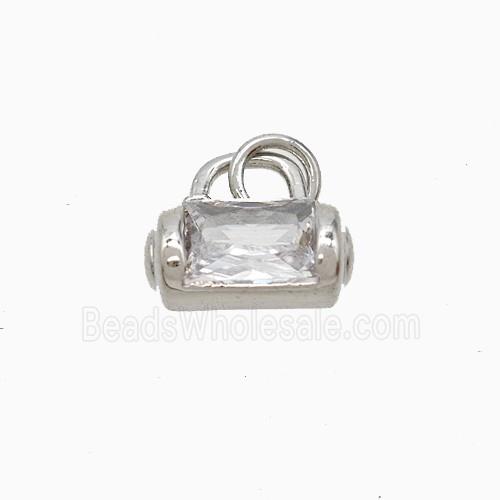 Copper Pendant Pave Zircon, Gold Plated