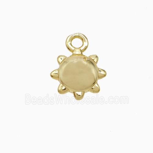 Copper Pendant Pave Zircon, Gold Plated