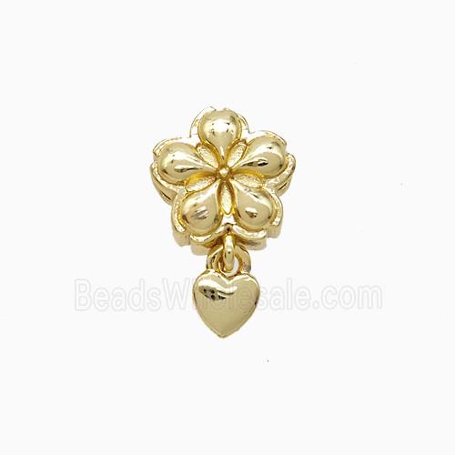 Copper Pendant Pave Zircon, Gold Plated