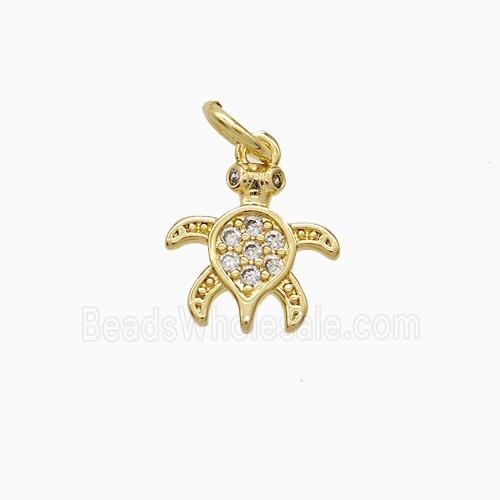 Copper Pendant Pave Zircon, Gold Plated