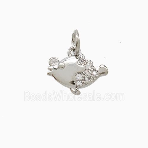 Copper Pendant Pave Zircon, Gold Plated
