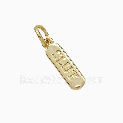 Copper Pendant Pave Zircon, Gold Plated