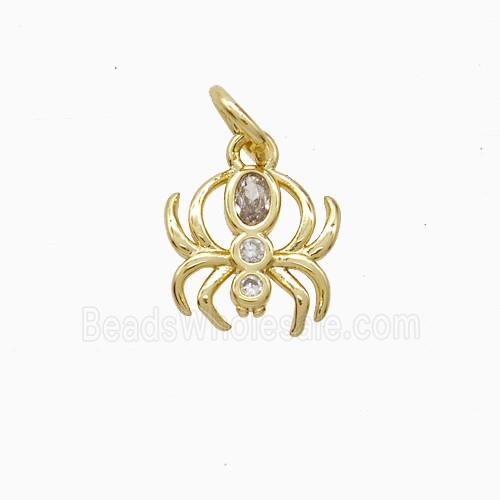 Copper Pendant Pave Zircon, Gold Plated
