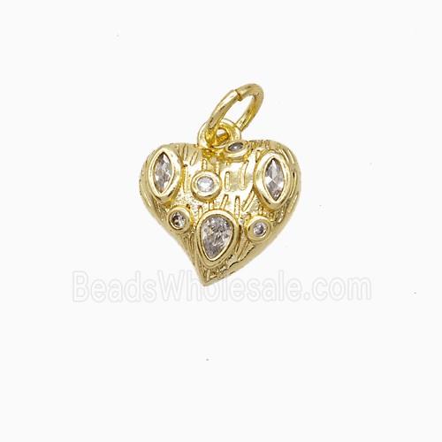Copper Pendant Pave Zircon, Gold Plated