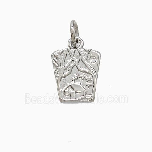 Copper Pendant Pave Zircon, Gold Plated