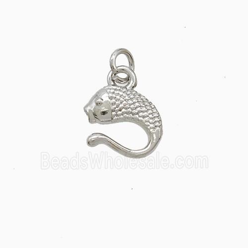 Copper Fish Pendant Platinum Plated