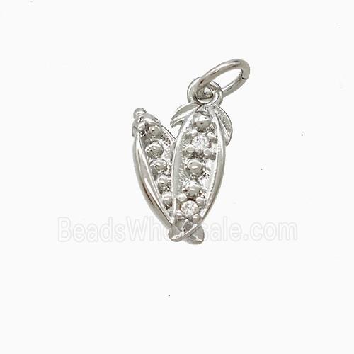Copper Pendant Pave Zircon, Gold Plated