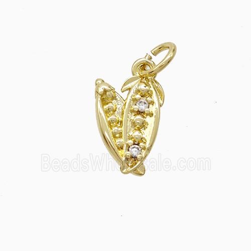 Copper Pendant Pave Zircon, Gold Plated