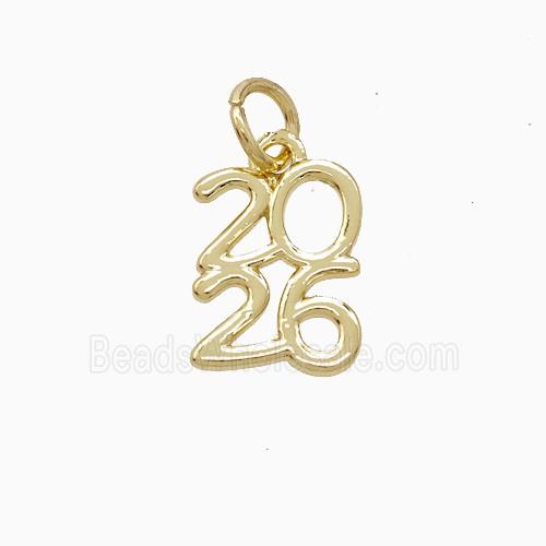 Copper Pendant Pave Zircon, Gold Plated