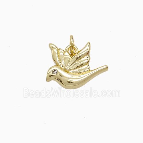 Copper Pendant Pave Zircon, Gold Plated