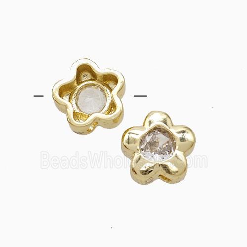Copper Pendant Pave Zircon, Gold Plated