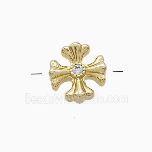 Copper Pendant Pave Zircon, Gold Plated
