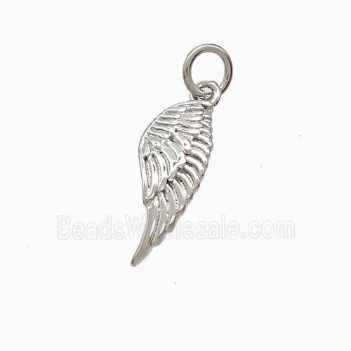 Copper Angel Wings Pendant Platinum Plated