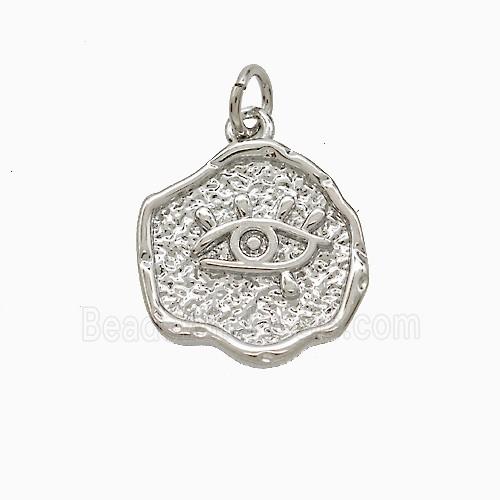 Copper Pendant Pave Zircon, Gold Plated