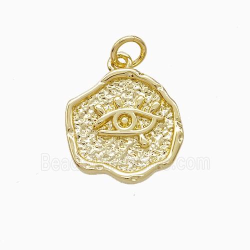 Copper Pendant Pave Zircon, Gold Plated