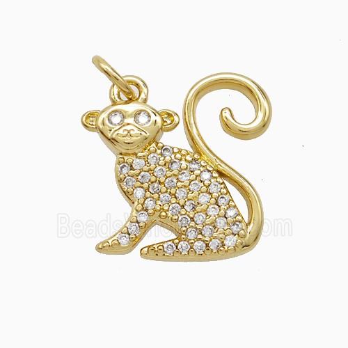 Copper Pendant Pave Zircon, Gold Plated