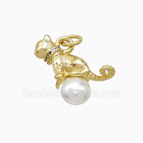 Copper Pendant Pave Zircon, Gold Plated