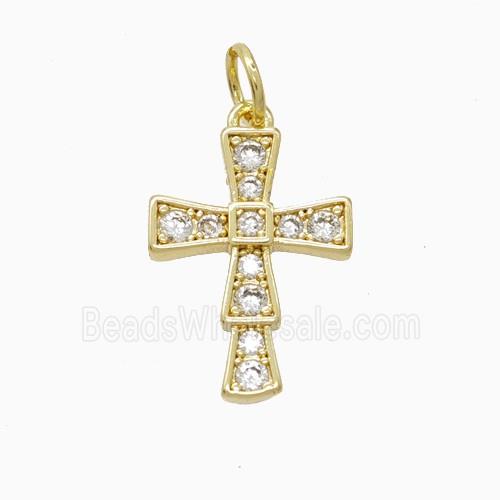 Copper Pendant Pave Zircon, Gold Plated