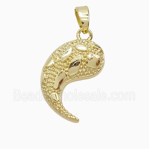 Copper Pendant Pave Zircon, Gold Plated