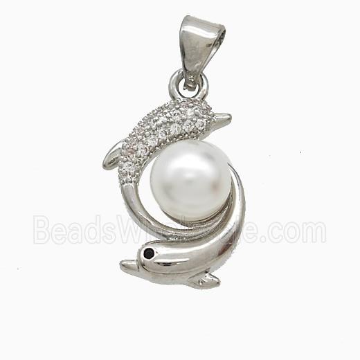 Copper Pendant Pave Zircon, Gold Plated