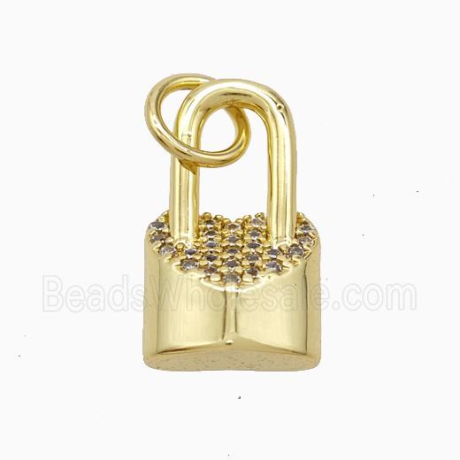 Copper Pendant Pave Zircon, Gold Plated