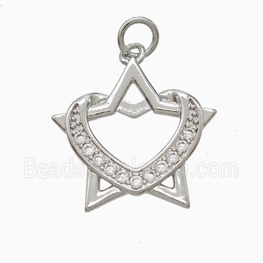 Copper Pendant Pave Zircon, Gold Plated