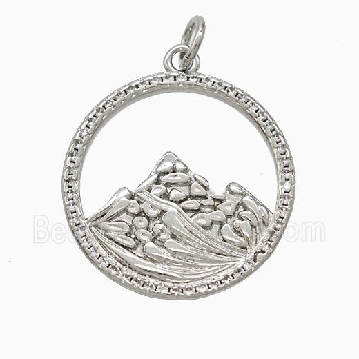 Copper Pendant Pave Zircon, Gold Plated