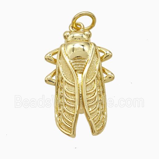 Copper Pendant Pave Zircon, Gold Plated