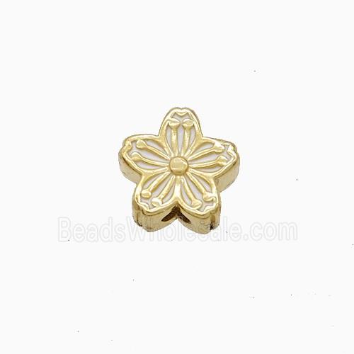 Enamel Copper Pendant, Gold Plated