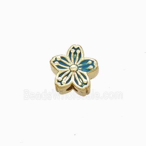 Enamel Copper Pendant, Gold Plated