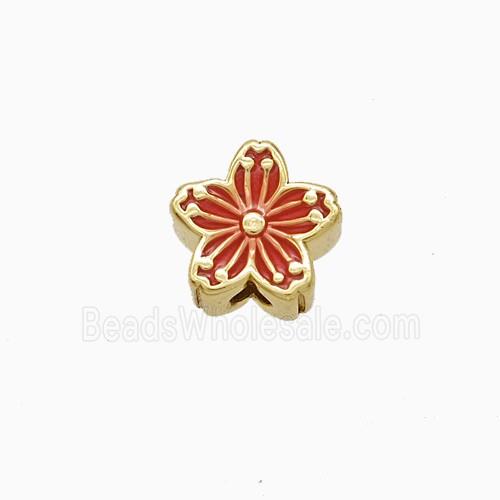 Enamel Copper Pendant, Gold Plated
