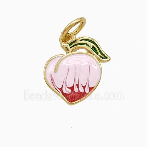 Enamel Copper Pendant, Gold Plated