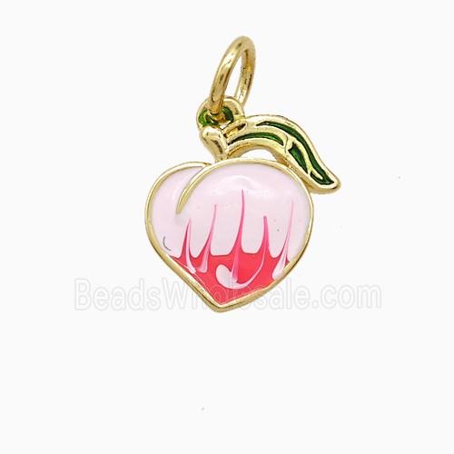 Enamel Copper Pendant, Gold Plated