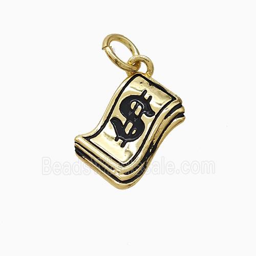 Enamel Copper Pendant, Gold Plated