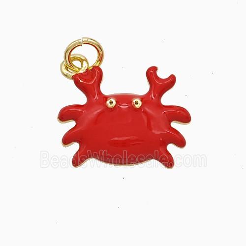 Enamel Copper Pendant, Gold Plated